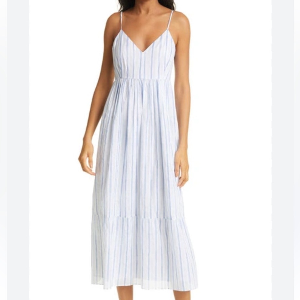 Club Monaco Light Blue Striped cotton dress